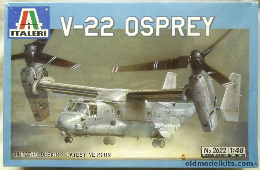 Italeri 1/48 V-22 Osprey - Updated Design/Latest Version 2003, 2622 plastic model kit